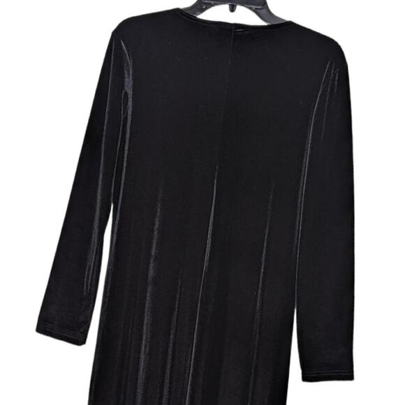 VINTAGE Dressing Clio Black Velvet Maxi Dress Size M - Picture 4 of 8